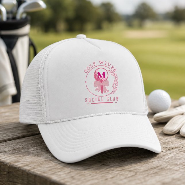 Chic rosa monogram Bowls-golfhustrur social klubb Keps (Skapare uppladdad)