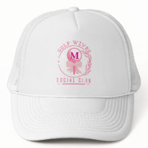 Chic rosa monogram Bowls-golfhustrur social klubb