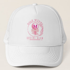 Chic rosa monogram Bowls-golfhustrur social klubb Keps