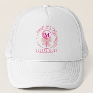 Chic rosa monogram Bowls-golfhustrur social klubb Keps