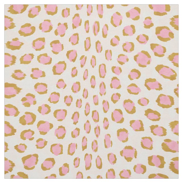 Chic rosa och guld cheetah print mönster tyg (Provkarta)