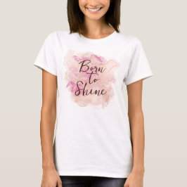 Chic Rosa och Guld Vattenfärgsvett 16 Party gäst T Shirt