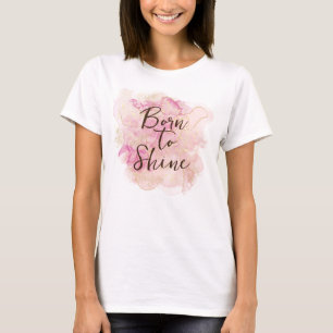 Chic Rosa och Guld Vattenfärgsvett 16 Party gäst T Shirt
