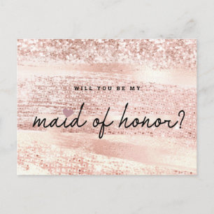 Chic Rosa och Ro Guld Maid of honor Frieri Vykort