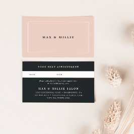  chic | Rosa och svart Elegant Tidsbeställning Kort