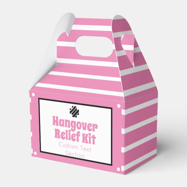 Chic rosa och svart Hangover Relief Kit Presentaskar (Framsidan Sidan)