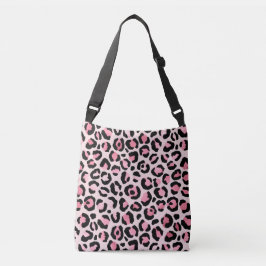 Chic Rosa och svart leopard Skriv ut Axelväska