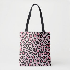 Chic Rosa och svart leopard Skriv ut Tygkasse