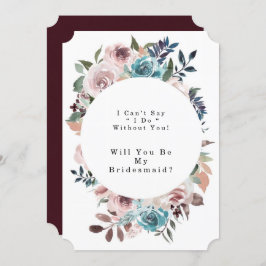 Chic Rosa och Teal Peony blir min bridesmaid Inbjudningar