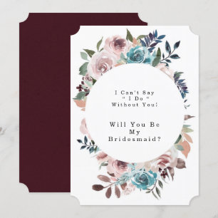 Chic Rosa och Teal Peony blir min bridesmaid Inbjudningar