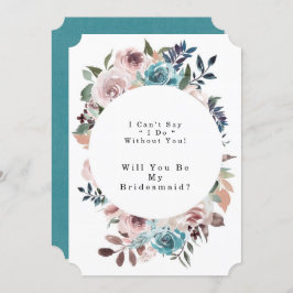 Chic Rosa och Teal Peony blir min bridesmaid Inbjudningar
