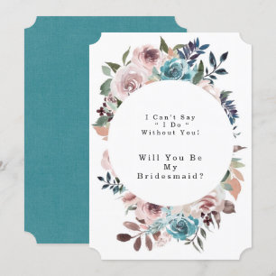 Chic Rosa och Teal Peony blir min bridesmaid Inbjudningar