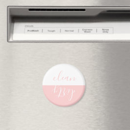 Chic Rosa och White Clean Dishwasher Magnet