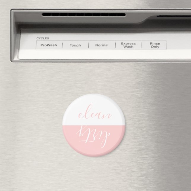 Chic Rosa och White Clean Dishwasher Magnet (In Situ (Dishwasher))