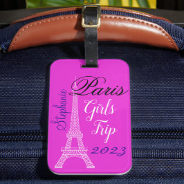 Chic Rosa Paris Eiffel Torn Girls Resa Bagagebricka