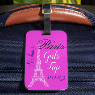 Chic Rosa Paris Eiffel Torn Girls Resa Bagagebricka
