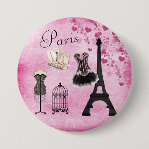Chic Rosa Paris Eiffel Torn Mode Knapp