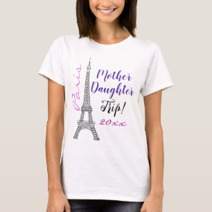 Chic Rosa Paris Eiffel Torn Mor Dotter Resa T Shirt