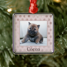 Chic Rosa Pet Photo jul Helgdag Ornament