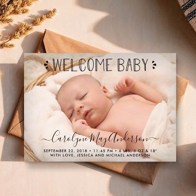 Chic Rosa Polka dots Birth Notice of Meddelande (Skapare uppladdad)