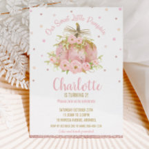 Chic Rosa Pumpkin 1:a Blommigten Birthday Girl