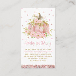 Chic Rosa Pumpkin Baby Shower Girl Ta med Bok Tilläggskort