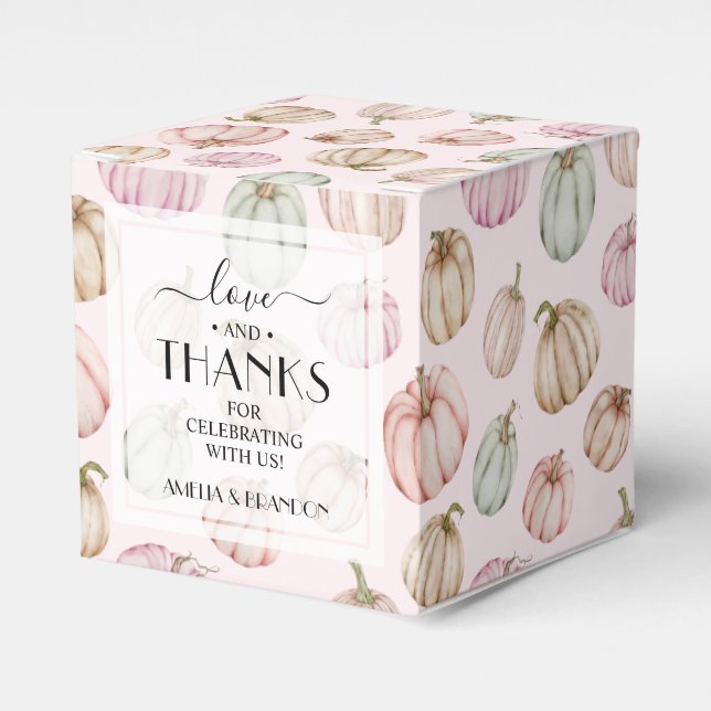 Chic Rosa Pumpkins Girl Baby Shower Presentaskar (Framsidan Sidan)