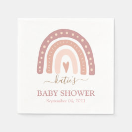 Chic  Rosa Rainbow Girl Baby Shower Pappersservett