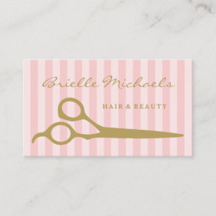 Chic Rosa Rand Guld Scissor Hair Möte Tidsbeställning Kort