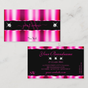 Chic Rosa Red Ombre Black Gnistra Jewels Monogram Visitkort