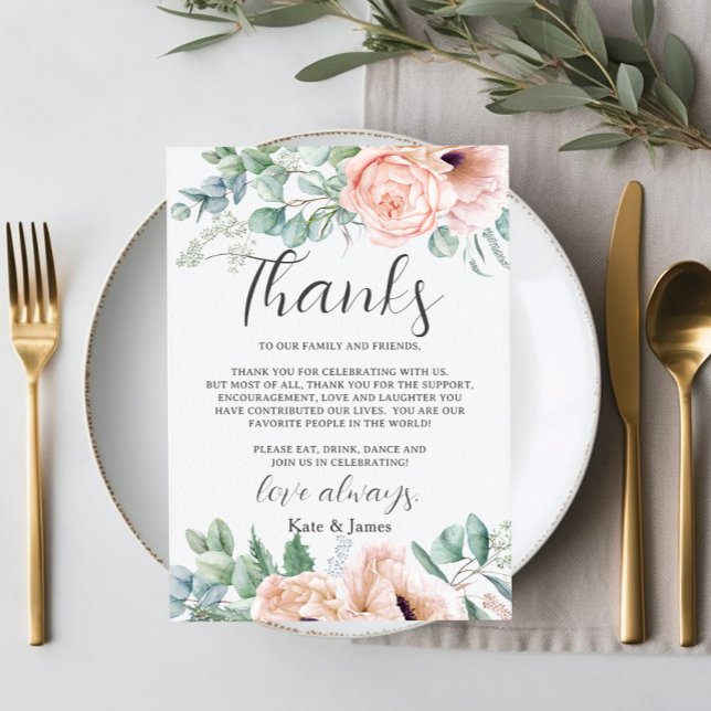 Chic Rosa  Ro Blommigt Bröllop QR  foto Tack Kort (Skapare uppladdad)