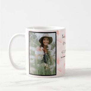 Chic Rosa Ro blommigt minimalistisk Kaffemugg