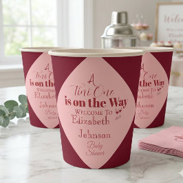 Chic Rosa & Röd "A Tini One" Baby Shower