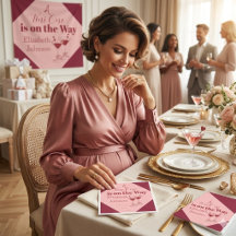 Chic Rosa & Röd "A Tini One" Baby Shower