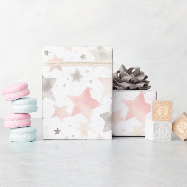 Chic Rosa Rodnad Babyfirande Presentpapper (Baby Shower)