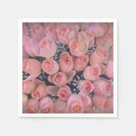 Chic Rosa ros Bouquet Land Vintage Pappersservett