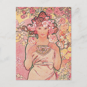 Chic Rosa ros Flower Girl Elegant Vykort