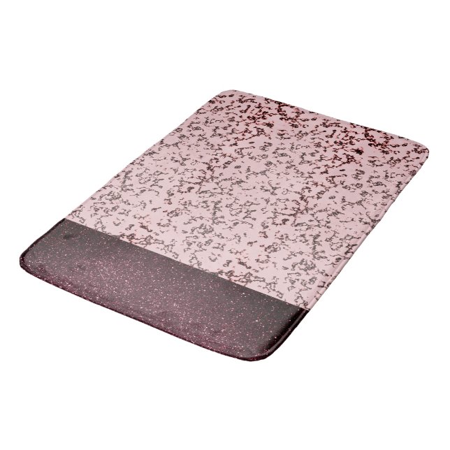 Chic Rosa ros  Glittery Marble Badrumsmatta (Vinklad)