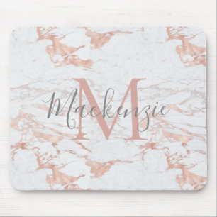 Chic Rosa ros Gold Foil Marble Monogram Musmatta