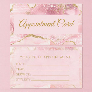 Chic rosa rosa guld agat marmor möteskort tidsbeställning kort
