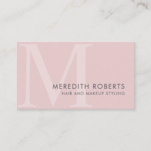 Chic Rosa Rosa Monogram Initial M Hår Smink Visitkort