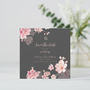 Chic Rosa Sakura Flowers den Spara datum Inbjudningar