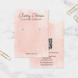 Chic rosa snö Festive QR-kodrekryteringvisning Visitkort