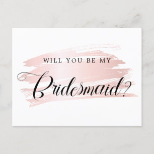 Chic Rosa Stroke Bridesmaid Frieri Vykort