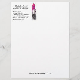 Chic rosa svart silver läppstift Makeup Brevhuvud