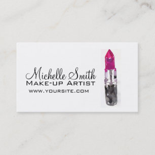 Chic rosa svart silver läppstift Makeup Visitkort