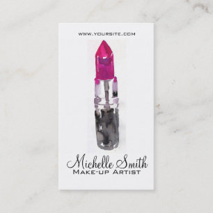 Chic rosa svart silver läppstift Makeup Visitkort