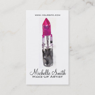 Chic rosa svart silver läppstift Makeup Visitkort
