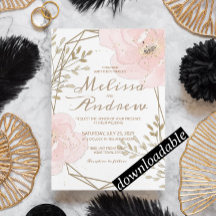 Chic Rosa & Taupe Romantic Blommigt Bröllop
