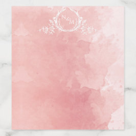 Chic  Rosa Vattenfärg, vit Monogram Bröllop